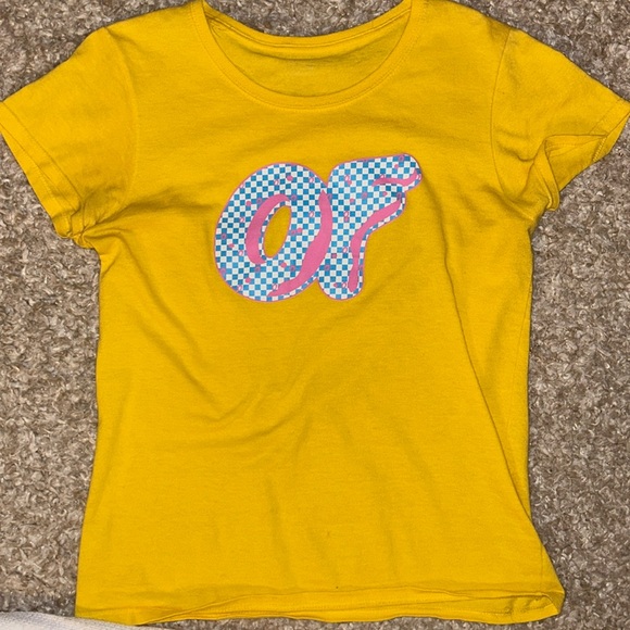 Odd Future OF Checkered Donut Yellow T-Shirt - Picture 1 of 4